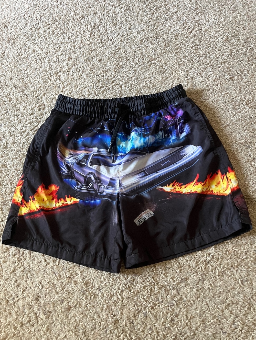The Shoe Palace x Back to the Future DeLorean Black Graphic Shorts